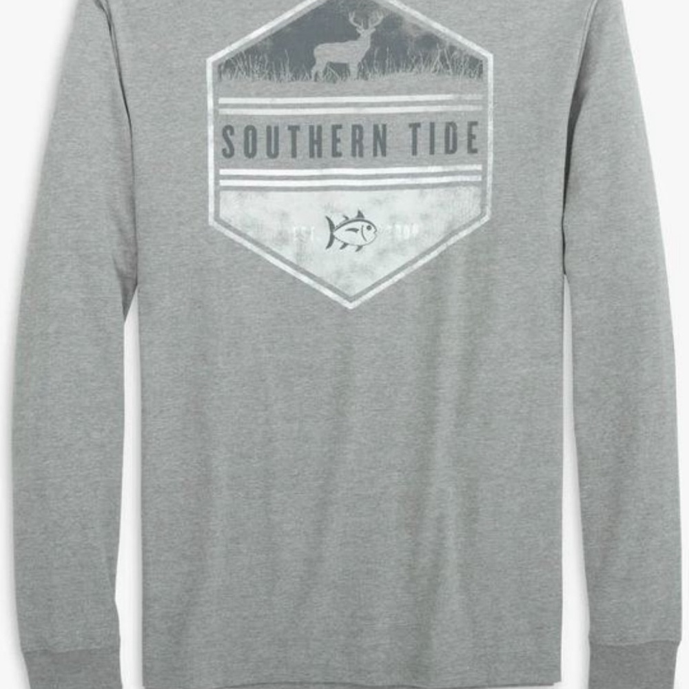 Southern Tide Deer Hexagon Long Sleeve T-Shirt • Size Youth Medium